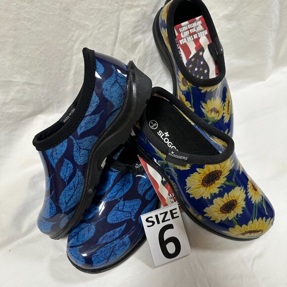 Two for One Price!!! Sloggers Waterproof Rain Shoes - Sunflower & Blue Leaf. - Picture 3 of 3